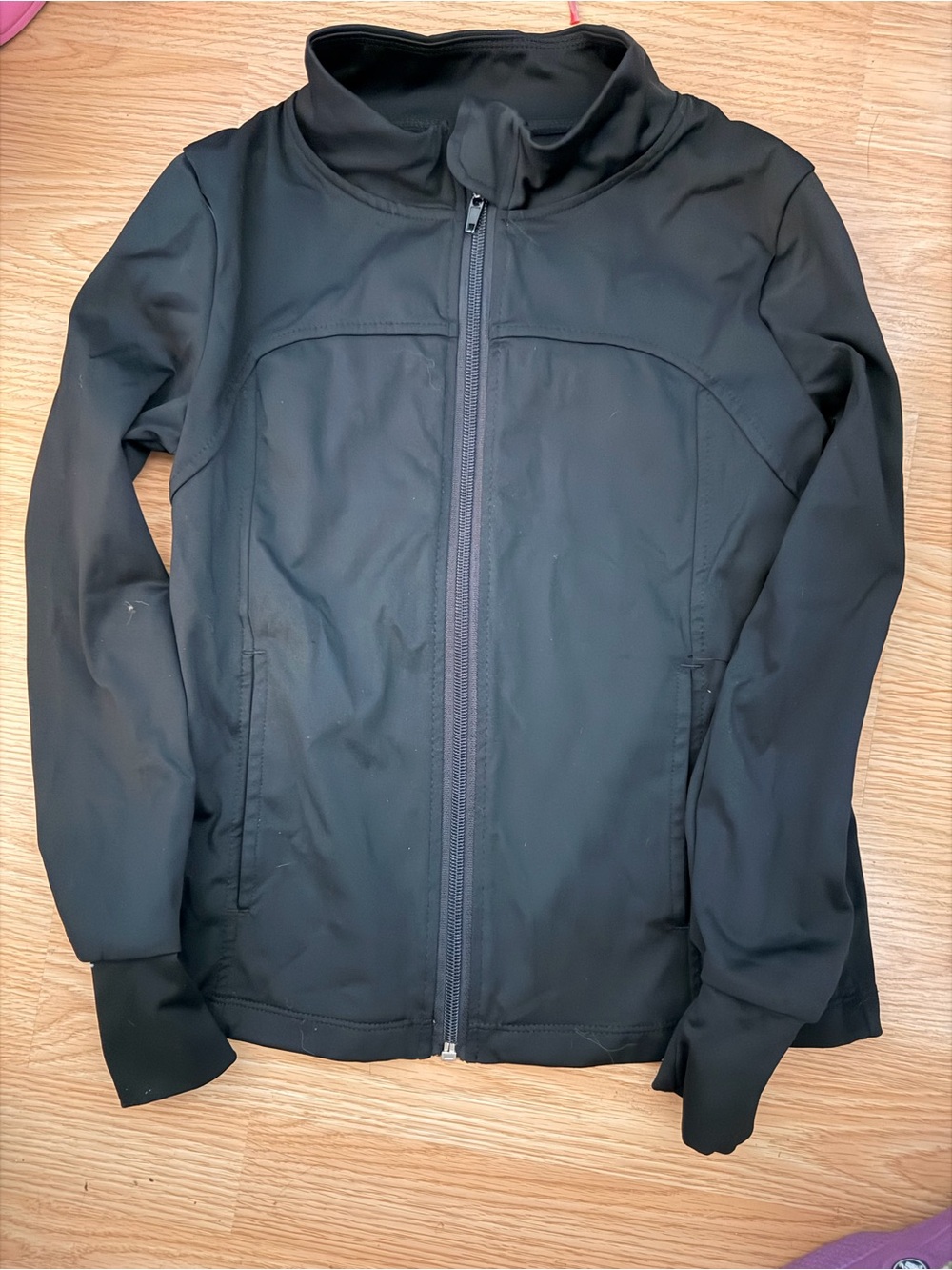 Girls Black Softshell Jacket - Classic Zip-Front